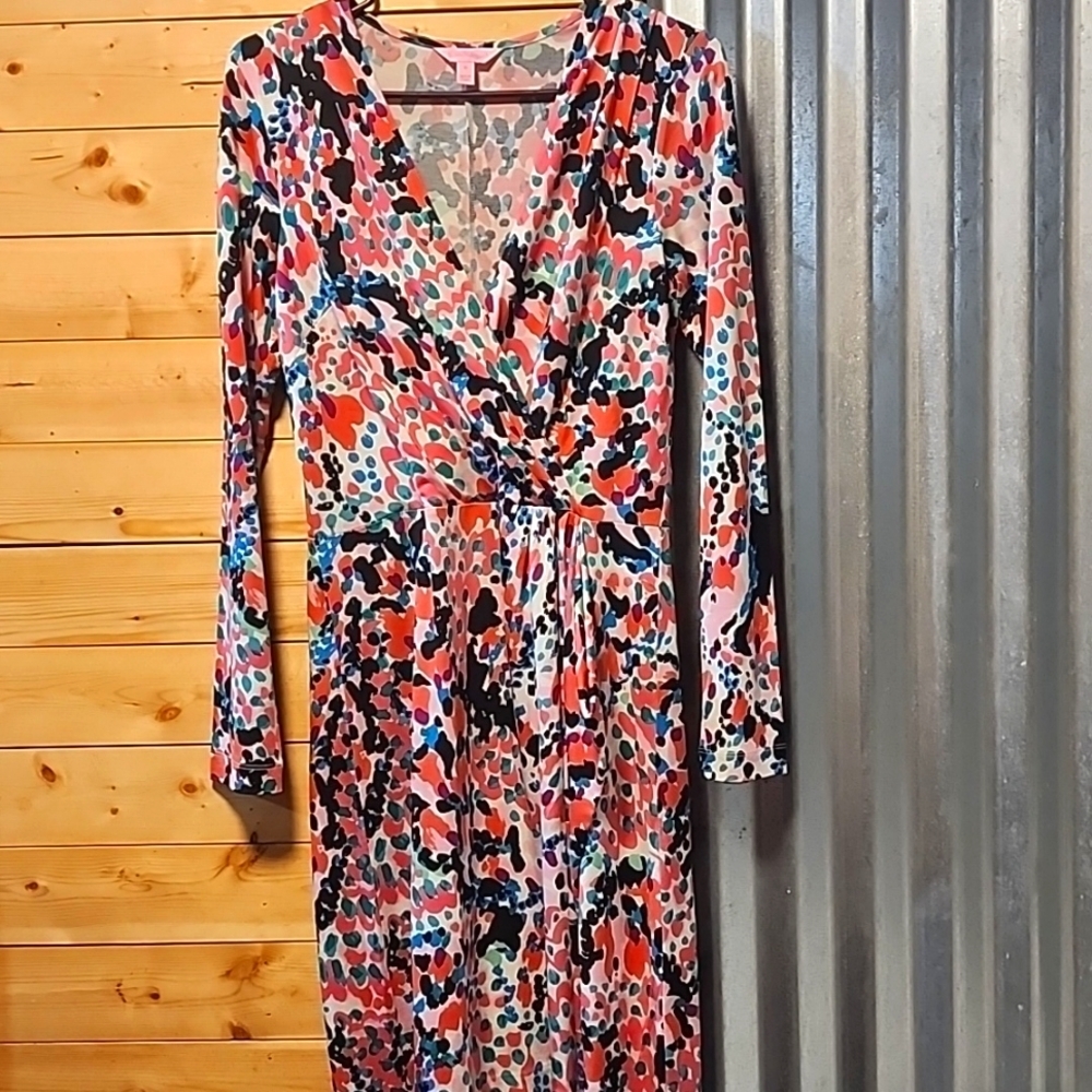 Lilly Pulitzer Anjelica Dress Silk/cotton Blend Size Medium